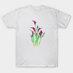 purple calla lily watercolor T-Shirt